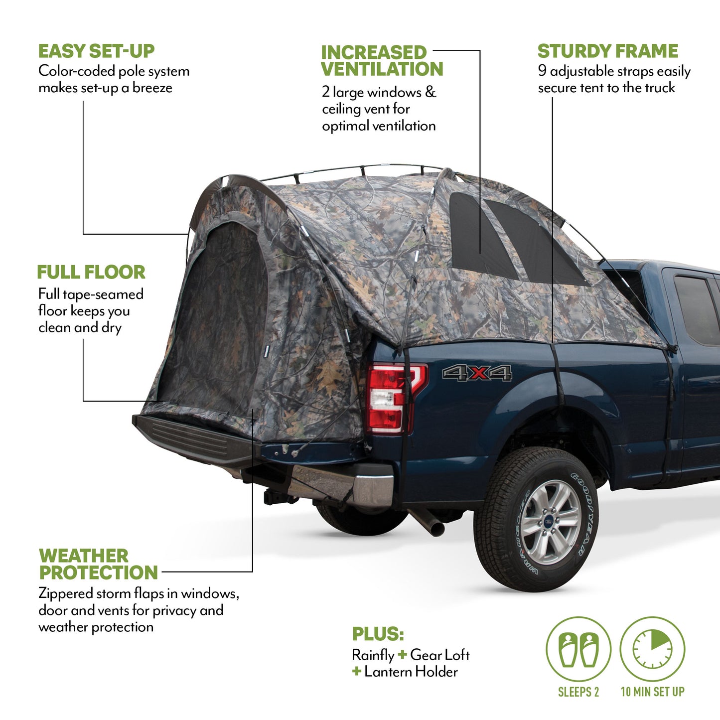 Napier Backroadz CAMO Truck Tent (Compact Short Box)